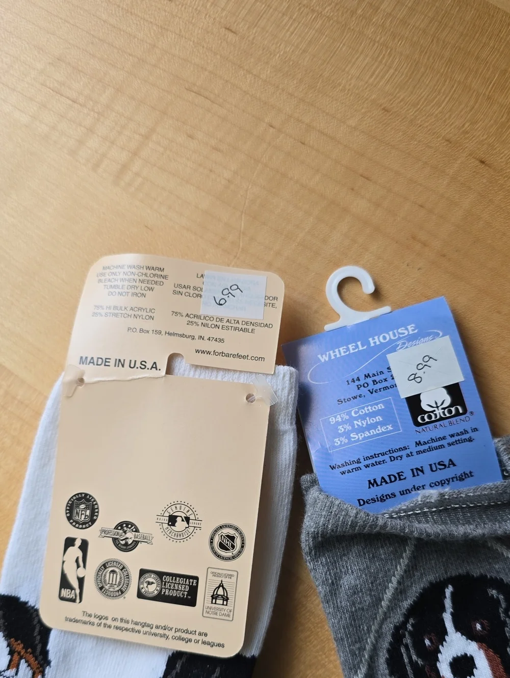 Bernese Mountain Dog Berner socks, 2 pairs, Gray & White, NWT 9-11